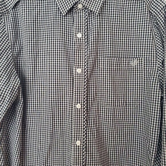Sean John Dress Shirt Tailored Fit Black Checkered Diamond Mens Large EUC - Picture 3 of 9